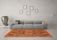 Machine Washable Abstract Orange Modern Rug, wshabs626org