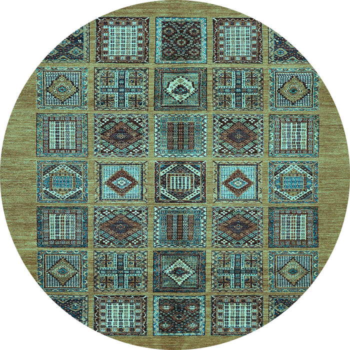 Round Abstract Light Blue Modern Rug, abs626lblu