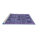 Sideview of Machine Washable Abstract Blue Modern Rug, wshabs626blu