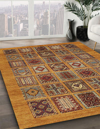 Abstract Saffron Red Modern Rug, abs626