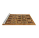 Sideview of Machine Washable Abstract Brown Modern Rug, wshabs626brn