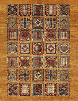 Abstract Saffron Red Modern Rug, abs626