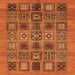 Square Machine Washable Abstract Orange Modern Area Rugs, wshabs626org