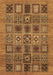 Machine Washable Abstract Brown Modern Rug, wshabs626brn