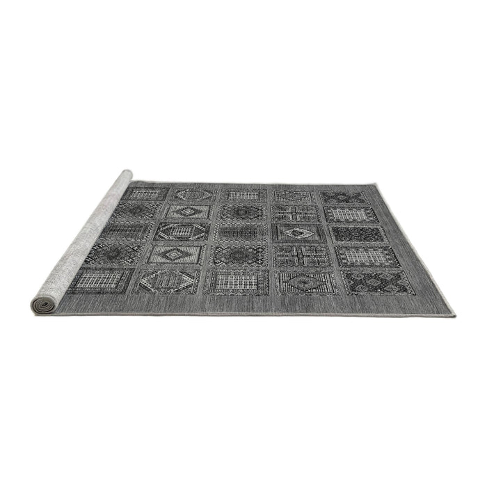 Sideview of Machine Washable Abstract Gray Modern Rug, wshabs626gry