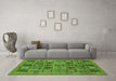 Machine Washable Abstract Green Modern Area Rugs in a Living Room,, wshabs626grn