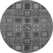 Round Abstract Gray Modern Rug, abs626gry