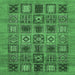 Square Abstract Emerald Green Modern Rug, abs626emgrn