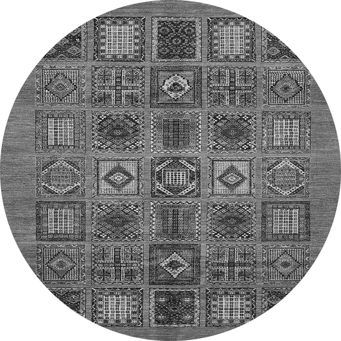 Round Machine Washable Abstract Gray Modern Rug, wshabs626gry