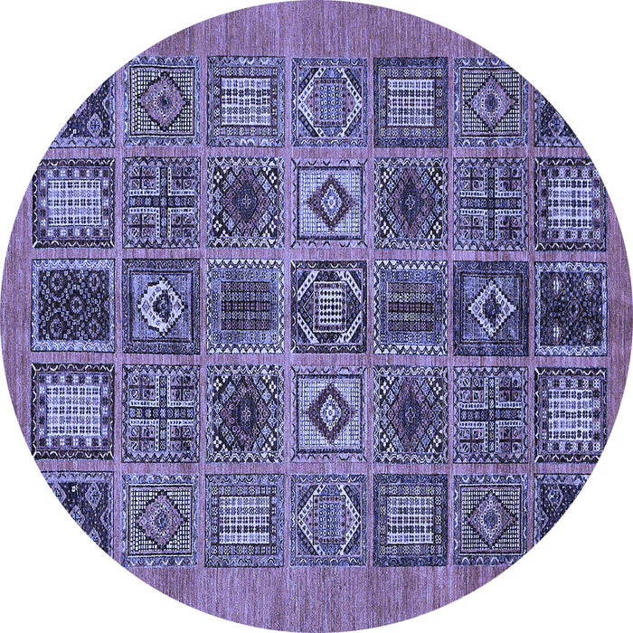 Round Abstract Blue Modern Rug, abs626blu
