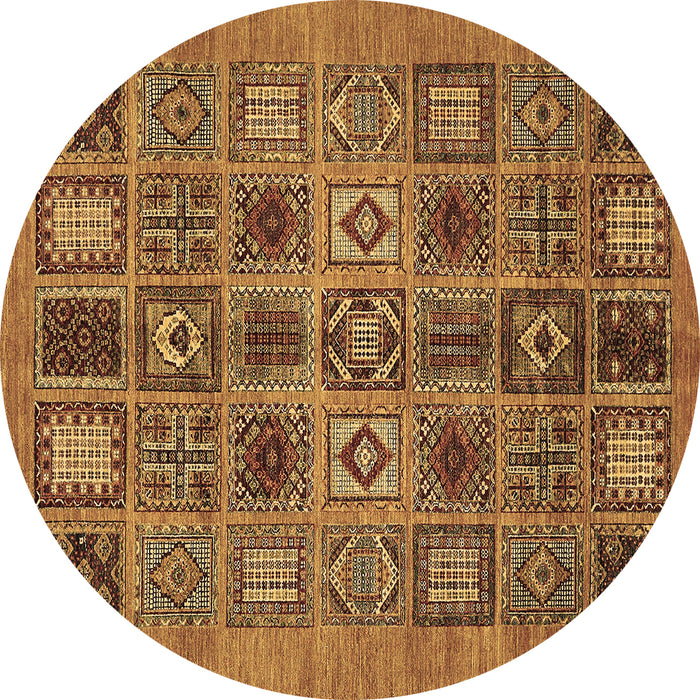 Round Machine Washable Abstract Brown Modern Rug, wshabs626brn