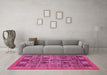 Machine Washable Abstract Pink Modern Rug in a Living Room, wshabs626pnk