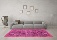 Machine Washable Abstract Pink Modern Rug, wshabs626pnk