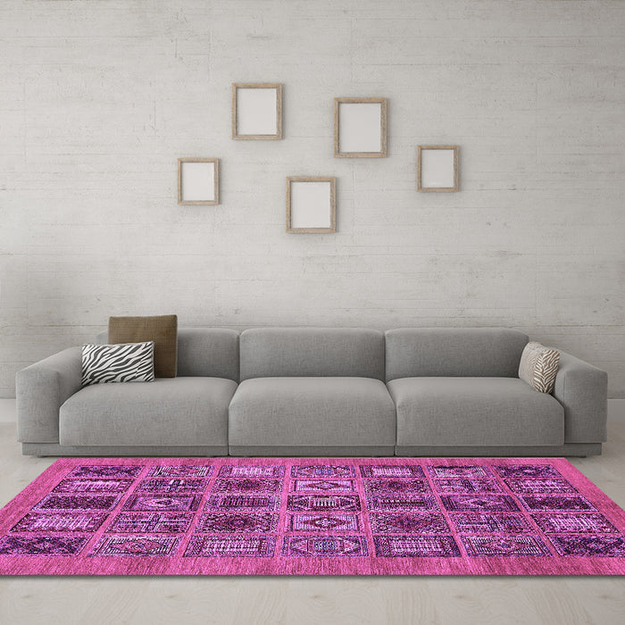 Machine Washable Abstract Purple Modern Area Rugs in a Living Room, wshabs626pur