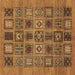 Square Abstract Brown Modern Rug, abs626brn