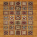 Square Machine Washable Abstract Saffron Red Rug, wshabs626