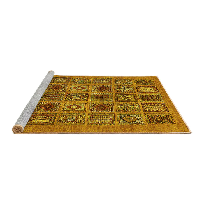 Sideview of Machine Washable Abstract Yellow Modern Rug, wshabs626yw