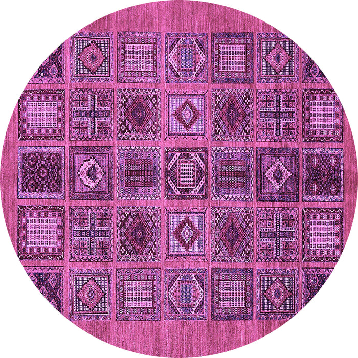 Round Abstract Purple Modern Rug, abs626pur