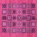 Square Abstract Pink Modern Rug, abs626pnk