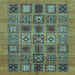 Square Abstract Light Blue Modern Rug, abs626lblu