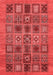 Abstract Red Modern Area Rugs