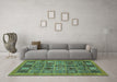 Machine Washable Abstract Turquoise Modern Area Rugs in a Living Room,, wshabs626turq