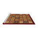 Sideview of Machine Washable Abstract Orange Rug, wshabs627