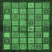 Square Machine Washable Abstract Emerald Green Modern Area Rugs, wshabs627emgrn