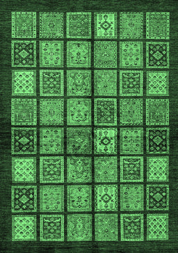 Abstract Emerald Green Modern Rug, abs627emgrn