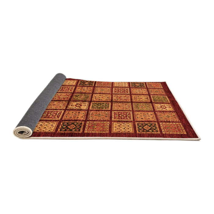 Sideview of Abstract Orange Modern Rug, abs627org