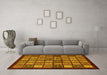 Machine Washable Abstract Yellow Modern Rug in a Living Room, wshabs627yw