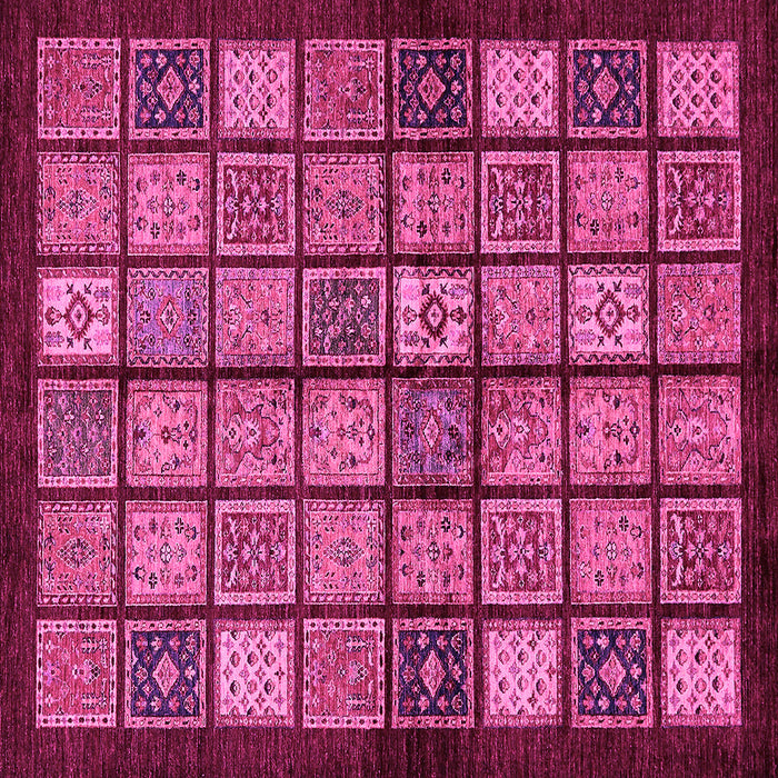 Square Abstract Pink Modern Rug, abs627pnk