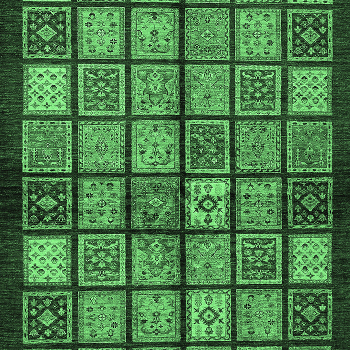 Machine Washable Abstract Emerald Green Modern Area Rugs, wshabs627emgrn