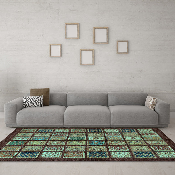 Machine Washable Abstract Light Blue Modern Rug in a Living Room, wshabs627lblu