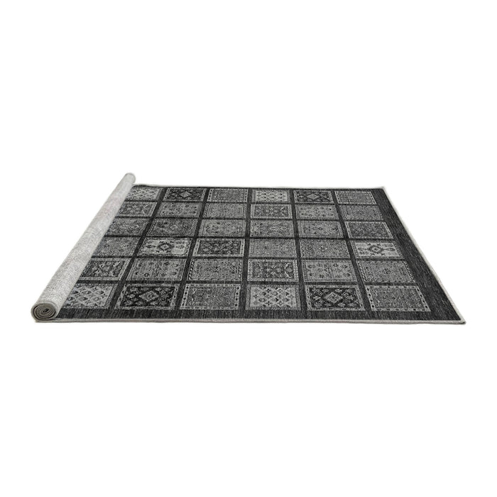 Sideview of Machine Washable Abstract Gray Modern Rug, wshabs627gry