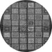 Round Abstract Gray Modern Rug, abs627gry