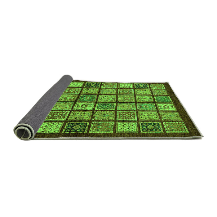 Sideview of Abstract Green Modern Rug, abs627grn