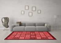 Machine Washable Abstract Red Modern Rug, wshabs627red