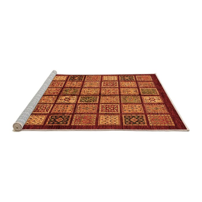Sideview of Machine Washable Abstract Orange Modern Area Rugs, wshabs627org