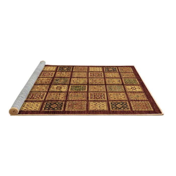 Sideview of Machine Washable Abstract Brown Modern Rug, wshabs627brn