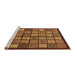 Sideview of Machine Washable Abstract Brown Modern Rug, wshabs627brn