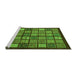 Sideview of Machine Washable Abstract Green Modern Area Rugs, wshabs627grn