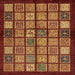 Square Abstract Orange Modern Rug, abs627