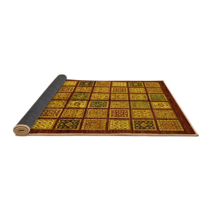 Sideview of Abstract Yellow Modern Rug, abs627yw