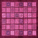 Square Machine Washable Abstract Pink Modern Rug, wshabs627pnk