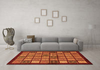 Machine Washable Abstract Orange Modern Rug, wshabs627org