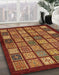 Machine Washable Abstract Orange Rug in a Family Room, wshabs627