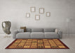 Machine Washable Abstract Brown Modern Rug in a Living Room,, wshabs627brn