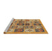 Sideview of Machine Washable Abstract Red Rug, wshabs628