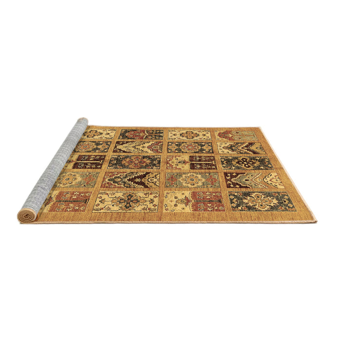 Sideview of Machine Washable Abstract Brown Modern Rug, wshabs628brn